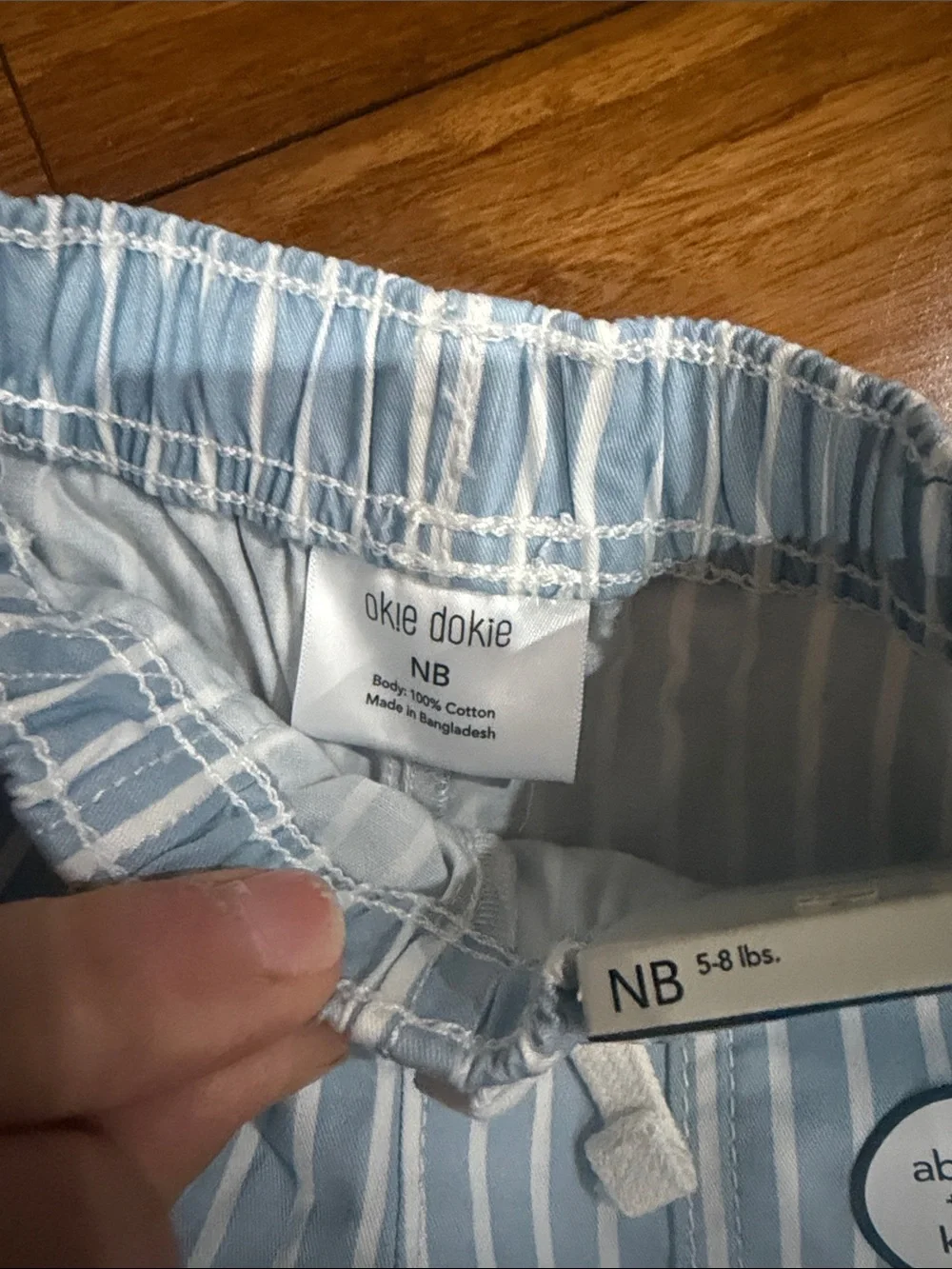 NWT okie dokie Light Blue & White Striped Toddler Shorts NB
